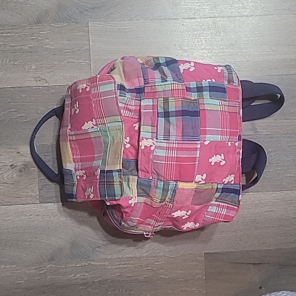 Disney Store Madras Patchwork Mickey Mouse Backpack Purse - Authentic - Picture 1 of 10